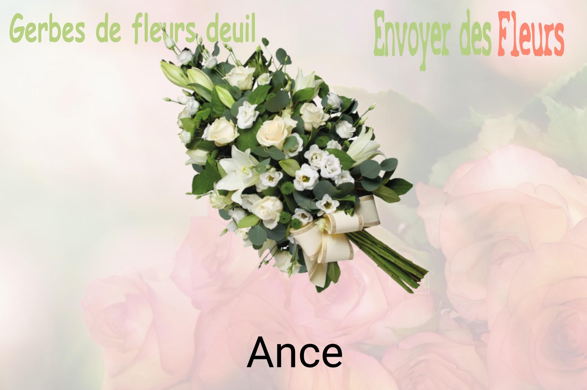 Gerbe de fleurs de deuil livrée à Ance